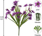 Outdoor Artificial Fake Flowers Plants - 24 Bundles UV Resistant Artificial Violet Plastic Faux Flowers Greenery Shrubs for Outdoor Hanging Plants Garden Porch Window Box Decor (Purple) - Image 2