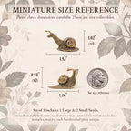 Set of 3 Tiny Solid Brass Snail Figurines – Cute Vintage Cottagecore Décor, Retro Antique-Style Miniature Figurine Collection for Terrarium, Desk, Bookshelf & Plant Pots - Image 2