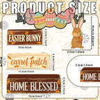 Easter Decorations - Easter Bunny Tiered Tray Decor Set - Wooden Carrot Patch Tabletop Decoration - Rustic Farmhouse Spring Home Decor Indoor for Tiered Tray Shelf Mantel Coffee Table Gift - Spring Home Decor for Living Room, Kitchen Counter - Image 2