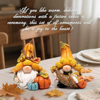 Hodao Fall Decorations for Home Resin Thanksgiving Gnome Figurines 2 Pcs - Image 7