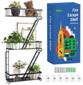 SweetSage Fire Escape Wall Shelf - New York Decorative Ladder Shelf, Wall Art Floating Shelf Black Metal Shelves for Bedroom, Home Office Storage and Display (3-Tier) by HOME