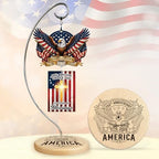 250th Anniversary America Ornament 1776-2026 - Bald Eagle by Hanatoca