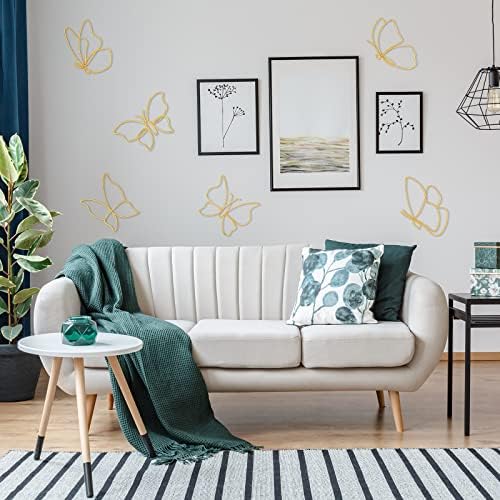 Hotop 6 Pieces Gold Metal Butterfly Wall Decor Wired Butterflies Wall Art - Image 5