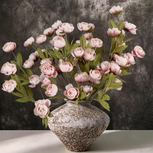 GIAUMA 16 Pcs 27" Faux Silk Peony Artificial Flowers Stems for Vase by GIAUMA