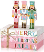 Geelin 4 Pcs Christmas Pink Nutcracker Table Decoration Stacked Wooden Book by Geelin