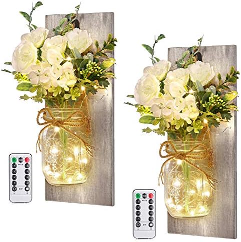 Wall Decor Mason Jar Sconces - Home Decor Hanging Wall Art by HOMECOR