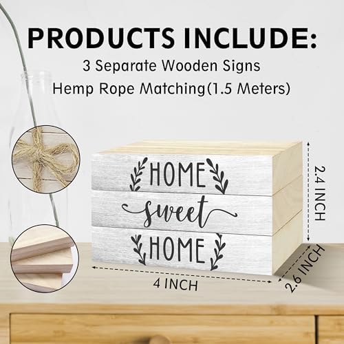 Mini Decorative Books For Home Decor, Small Faux Wood Book Stack Decor, Home Sweet Home Funny Stack Decoration, Stacked Display For Home Nightstand Decoration Housewarming Gifts, Three Pieces -A(21) - Image 6
