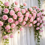 200Pcs Pink Roses Artificial Flowers, Realistic Silk Fake Roses Bouquet - Image 5
