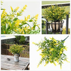 CATTREE Artificial Lavender for Decoration, Fake Flowers Flocked Plants Plastic Faux Flower Bundles Outdoor Indoor Wedding Bouquet Kitchen Table Centerpieces Arrangements DIY Decor - Yellow 8 Pack - Image 4