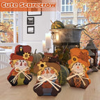 Ferraycle 3 Pcs Fall Scarecrow Decor Wooden Block Sign Table Centerpieces - Image 6