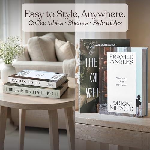 MESMOS Decorative Books for Shelves, Coffee Table Decor Faux Books for Decoration, Hidden Storage Box with Magnetic Closure, Linen Texture, Packaged in Aesthetic Fake Book (Photography & Lifestyle) - Image 5