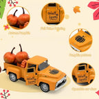 Thanksgiving Truck Decor, Fall Pumpkin Metal Truck Decorations - Image 4