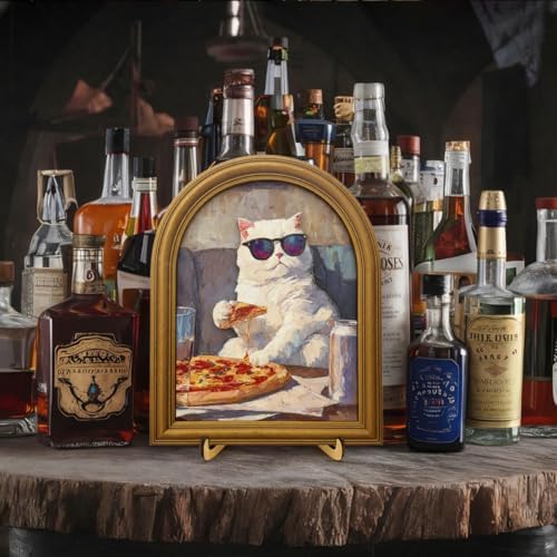3D Funny Pizza Cat Wall Art Sign for Kitchen Decor, Cool Sunglasses Cat Portrait Decor, 8x10 Inch - Image 7