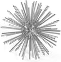 Silver Sphere Decor, Metal Starburst Tabletop Sculpture Decor, Mid-Century Modern Metal Starburst Centerpiece, Spike Ball Decoration for Home, Coffee Table Decor by MOCOME