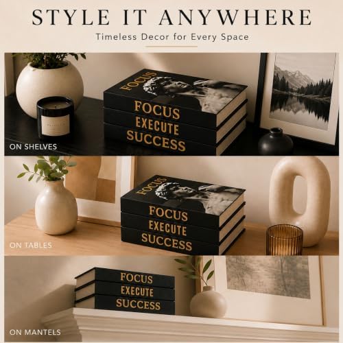 Motivational Decorative Books Set of 3 - Faux Books for Home Office Decor - Image 4