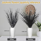 5Pcs Black 29.5" Artificial Jasmine Flowers for Halloween DIY Wreath Decor - Image 7