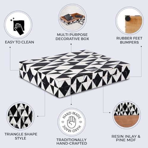 Handicrafts Home Decorative Box 8x6 – Photo Storage Box, Jewelry Organizer, Modern Decorative Storage Box with Lid, Bohemian Table Décor, Vintage Keepsake Box for Shelf or Coffee Table Décor - Image 4