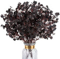 8Pcs Black Halloween Flowers Real Touch Artificial Fake Flowers Decorations by HIAGROW