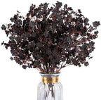 8Pcs Black Halloween Flowers Real Touch Artificial Fake Flowers Decorations by HIAGROW
