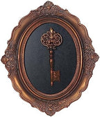 S-MANTIS Vintage Wall Sculpture, Antique Pediment, Hallway Wall Art, Hand Painted Wall Decoration With Embossed Intricate Key Design, Oval Aesthetic Room Décor, Gallery, Unique Gift (Antique Gold-Key) by S-MANTIS