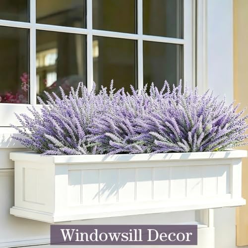 12 Bundles Artificial Lavender Faux Lavender Plants Fake Flower-Gray Purple - Image 4