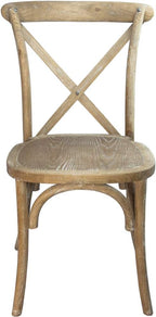 EMMA + OLIVER Natural with White Grain X-Back Chair - Image 5