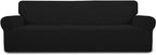 Easy-Going Stretch 4 Seater Oversized Sofa Couch Cover Black | 1-Piece Extra by Easy-Going