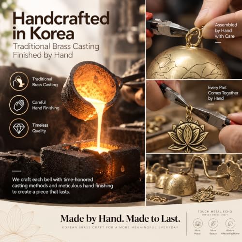 Solid Brass Bell for Door, Shopkeepers Bell for Door Opening, Magnetic Door Chime for Home & Business Entrance, Made in Korea - Image 4