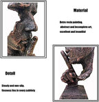 Silence is a Golden Statue Modern Mens Creative Office Home Room Decorations Sculpture Bookshelf Decorative 4.7 x 4.3 x 13.1in(Ancient Gold) Modern Home Décor - Image 6