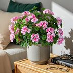 Artificial Geraniums for Outdoors, 8 Stems 17.7 Inch Pink Faux Geranium Bush Fake Flowers UV Resistant Fall Porch Patio Garden Planter Window Box Indoor Decor, Pot Not Included - Image 6