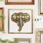 Newinhome Animal Heads Wall Decor (Includes Metal Frame) Resin Animals Sculptures Head Wall Hanging Decoration Gold vintage Wall Sculpture for Living Room Bedroom Office (Elephant) - Image 3