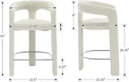 HNY 26 Inch Velvet Modern Tall Barrel Bar Stools Set of 3, Upholstered Barstools - Image 2