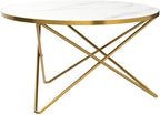 HLR Round Coffee Table with White Faux Marble Top - Image 5