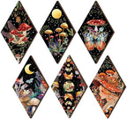 6 Pcs Halloween Witchy Wall Decor Gothic Sun and Moon Phases, Mushroom by Qunclay