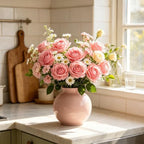 Kimura's Cabin 12pcs Real Touch Rose Artificial Flowers Long Stem,Dark Pink - Image 4