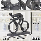 Resin Bike Black Statues Sculptures - Home Decor Shelf Decor Inspirational Decorations Bicycle Enthusiasts Gifts Office Table Aesthetic Decor for Shelves Accents 8.25 * 2.5 * 6.5 Inch - Image 2