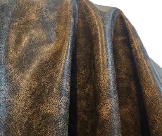 Brown Vintage Distressed Soft Faux Leather Fabric PU Peta Approved Vegan by NATLeathers