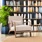ANJ Mid Century Modern Accent Chairs Set of 2, Single Fabric Lounge Reading - Image 5