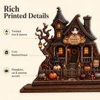 The Spooky House Plaque, Wooden Halloween Village Houses - Image 4