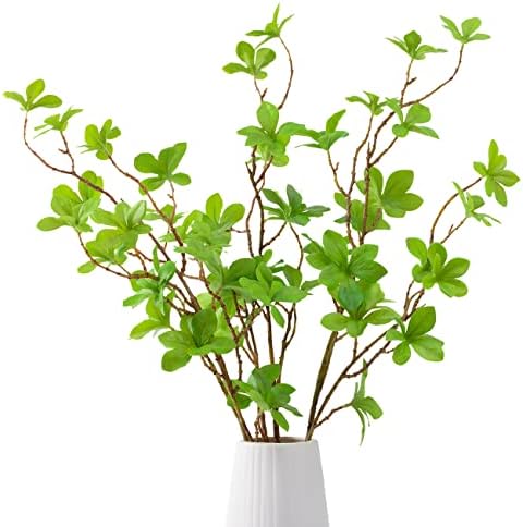 Heleze Artificial Greenery Stems Faux Branches with Leaves for Vase Fake Plants for Home Decor Indoor 26.3 Inch 3 PCS by Heleze