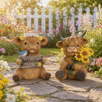 Highland Cow Figurine, Hand-Painted Resin Sunflower Highland Cow Decor, Rustic Farmhouse Decor, Cow Figurine for Kitchen Bookshelf Garden Patio Porch, Ideal Gift for Cow Lovers Women Kids - Image 5