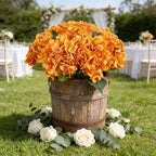 Kimura's Cabin 6pcs Hydrangeas Artificial Flowers Fake Fall Flower,Orange - Image 6