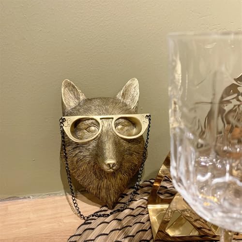 GUASDIE Animal Heads Wall Decor, Faux Deer Head Mount, Animal Sculptures Wall Decor, Resin Animal Head Wall Hanging Decoration for Living Room Bedroom Kitchen Gift,Fox - Image 6