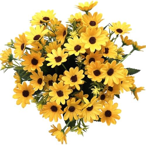 CATTREE Artificial Flowers, Sunflowers Fake Flower Silk Helianthus Plastic Plants Wedding Bridal Bouquet Party Indoor Outdoor DIY Home Garden Kitchen Table Centerpieces Arrangements Decoration 8 Pcs - Image 2