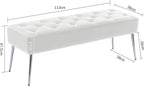 DUHOME Button-Tufted Ottoman Bench, Upholstered Footrest Stool Rectangular - Image 3