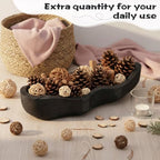 Nuogo 16 Inch Wooden Wavy Edge Dough Bowl Supplies, Black - Image 5