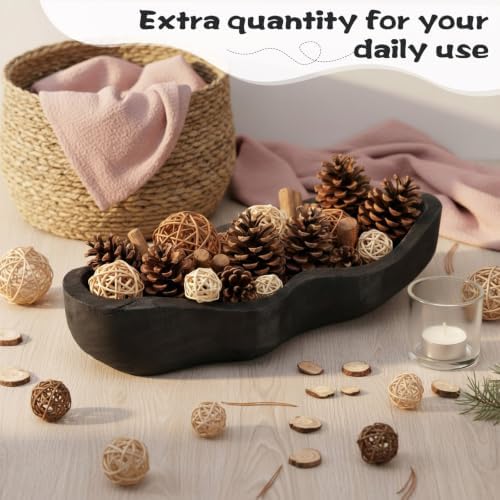 Nuogo 16 Inch Wooden Wavy Edge Dough Bowl Supplies, Black - Image 5