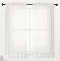 Chyhomenyc Ivory Sheer Window Curtain Panels 45 Inch, Light Filtering Solid by Chyhomenyc