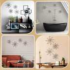 Hicarer 4 Pcs Starburst Wall Decor, Bling Metal Wall Art, Black - Image 6