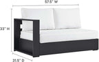 Modway Tahoe Aluminum 3-Piece Outdoor Patio Furniture Gray White, Modular - Image 2